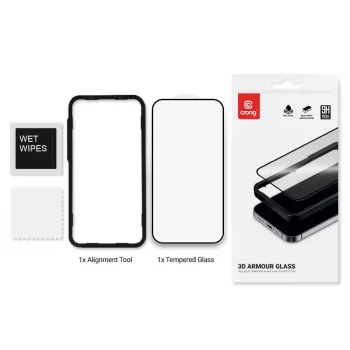 Protector de pantalla de cristal templado Crong 9H Full Glue para iPhone 16/15