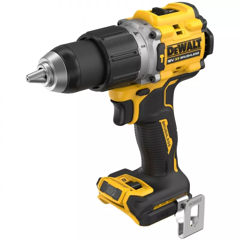 Taladro con empuñadura de pistola DeWalt DCD805NT-XJ — 18 V sin escobillas, 2000 rpm, 90 N·m, portabrocas de 13 mm, 1,34 kg