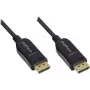 Cable de conexión DisplayPort 1.2 híbrido óptico, 4K2K / UHD 60Hz, conector y contactos de cobre dorados, negro, 100m, serie PYTHON® (GC-M0180)