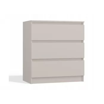 Cómoda MALWA M3 de top e shop — 3 cajones, 700×750×400 mm, tablero de partículas, acabado mate crema