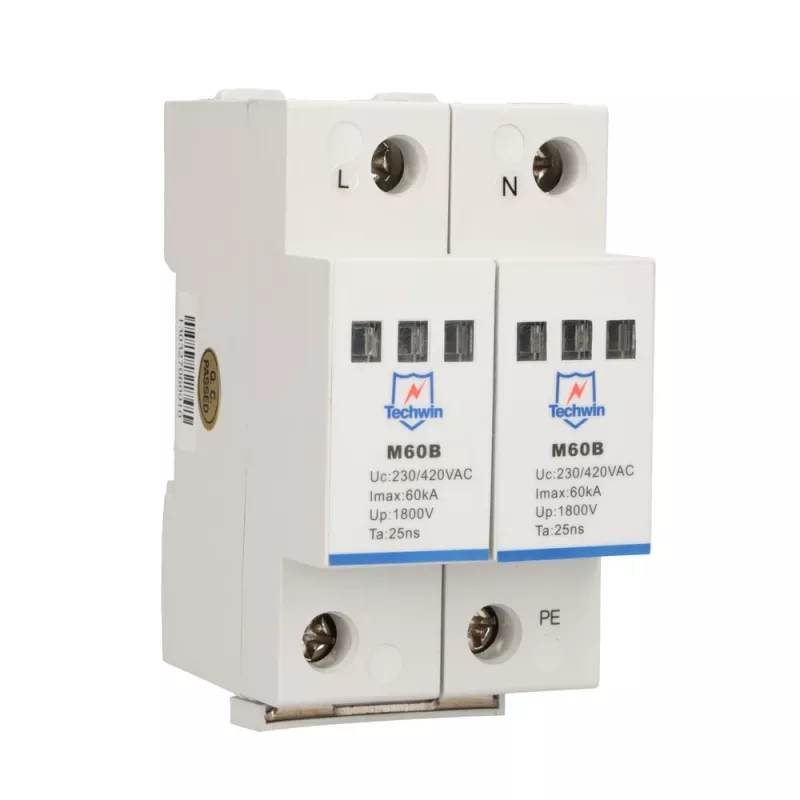 Protector contra sobretensiones M60B2, 2P 1F 60kA corriente de impulso máx.