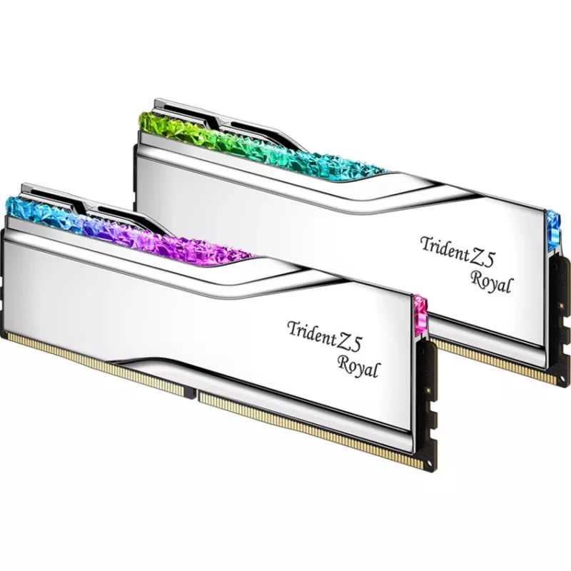 DIMM 32 GB DDR5-6000, memoria RAM plateada, F5-6000J2836G16GX2-TR5S, Trident Z5 Royal RGB Silver, INTEL XMP