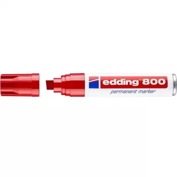 Rotulador permanente Edding 800 punta biselada rojo