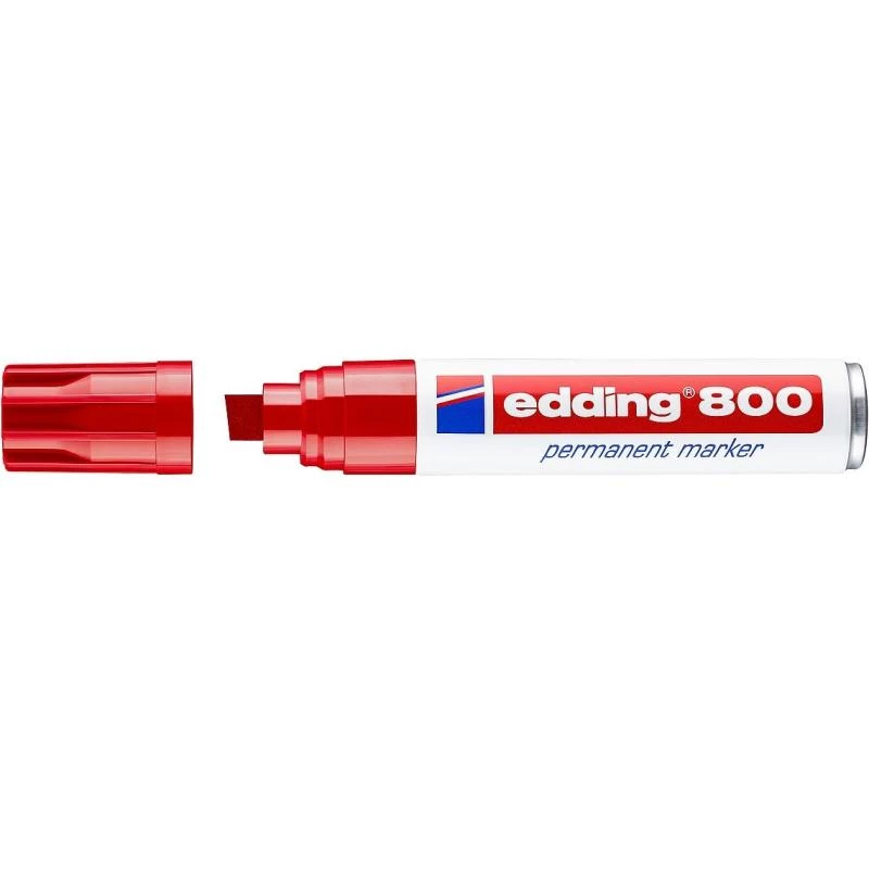 Rotulador permanente Edding 800 punta biselada rojo