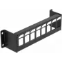 Delock 86611 soporte Keystone, panel de 8 puertos para montaje en superficie, metal, negro