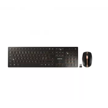 CHERRY DW 9100 SLIM Teclado y ratón con Universal RF Wireless + Bluetooth nórdico negro