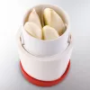 Cortador de alimentos manual Leifheit 03046 — carcasa de ABS, patas antideslizantes, rojo/blanco