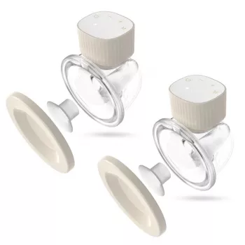Sacaleches eléctrico neno VENTO TWIN inalámbrico, recargable, modo doble/dual, LCD, biberones de 150 ml, beige