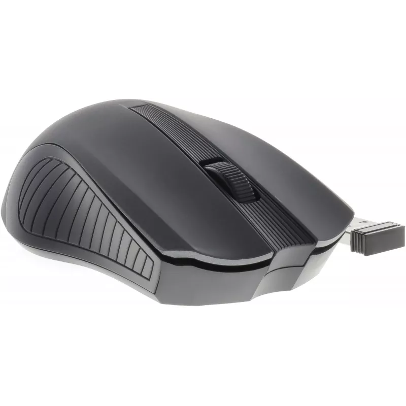 Ratón inalámbrico simétrico 2,4 GHz, 3 botones, alcance 10 m