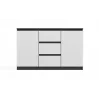 Cómoda 2 puertas 3 cajones top e shop M-MP-K-MAL-2D3S-ANTBIA — marco antracita, puertas blancas, 1200×750×400 mm