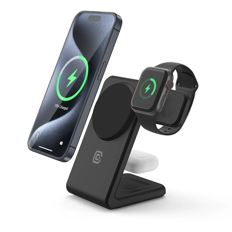 Cargador de interior Crong CRG-MSPS-BLK Smartwatch Negro Lightning USB Inalámbrico