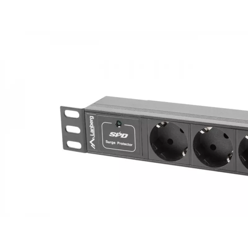 Lanberg PDU-03F-0200-BK unidad de distribución de energía (PDU) 1U negra 3 salidas AC (PDU-03E-0200-IEC-BK)