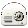 Radio portátil SAVIO RS-02 — sintonizador FM analógico, Bluetooth 5.3, alimentación por USB, 3 W, blanco