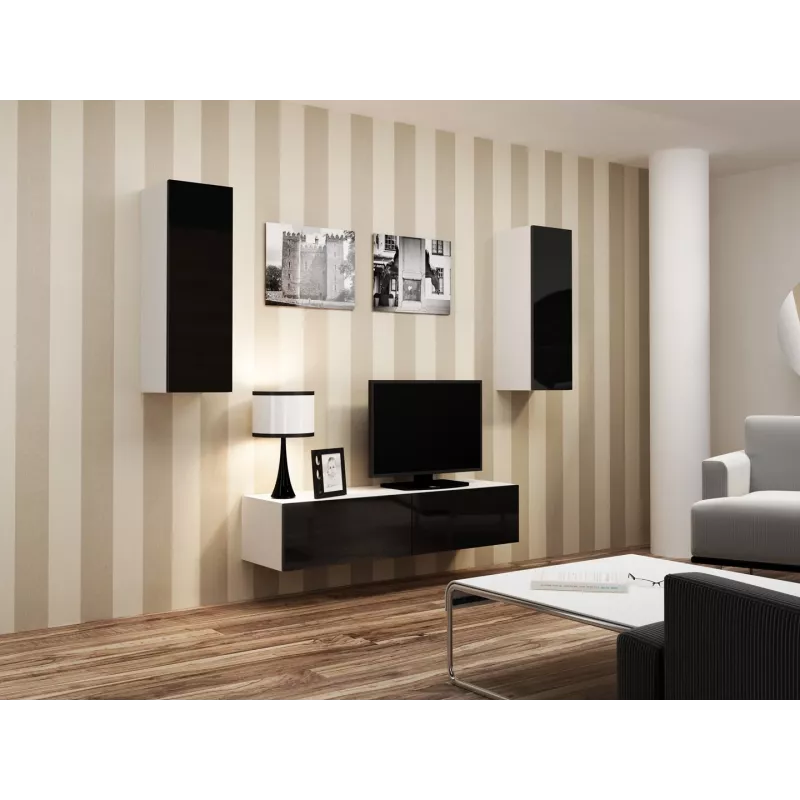 Soporte de TV Cama VIGO 140 30/140/40 blanco/negro brillante