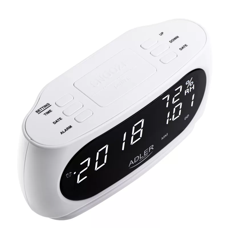 Adler AD 1186W despertador digital negro, blanco