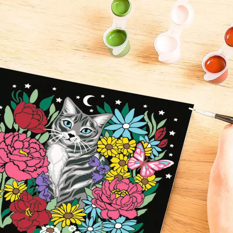 Set de pintar por números Ravensburger CreArt Pixie Cold Cat (modelo 25855) – set de pintura sobre lienzo