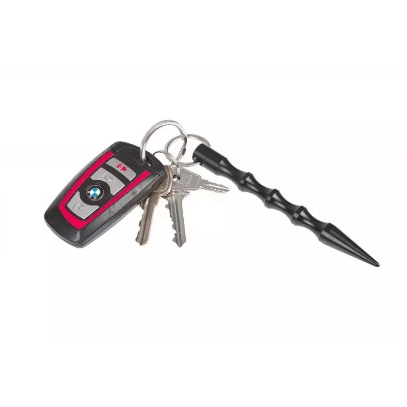 Bolígrafo táctico GUARD YC-008-BL — bolígrafo compacto de duraluminio con rompecristales, 150 mm, 50 g, negro