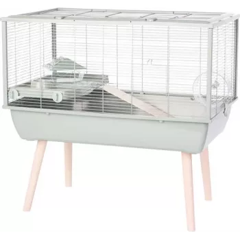 Jaula ZOLUX Neolife 80 verde para hámsteres – metal/plástico, 780×480×750 mm, separación entre barrotes 9 mm