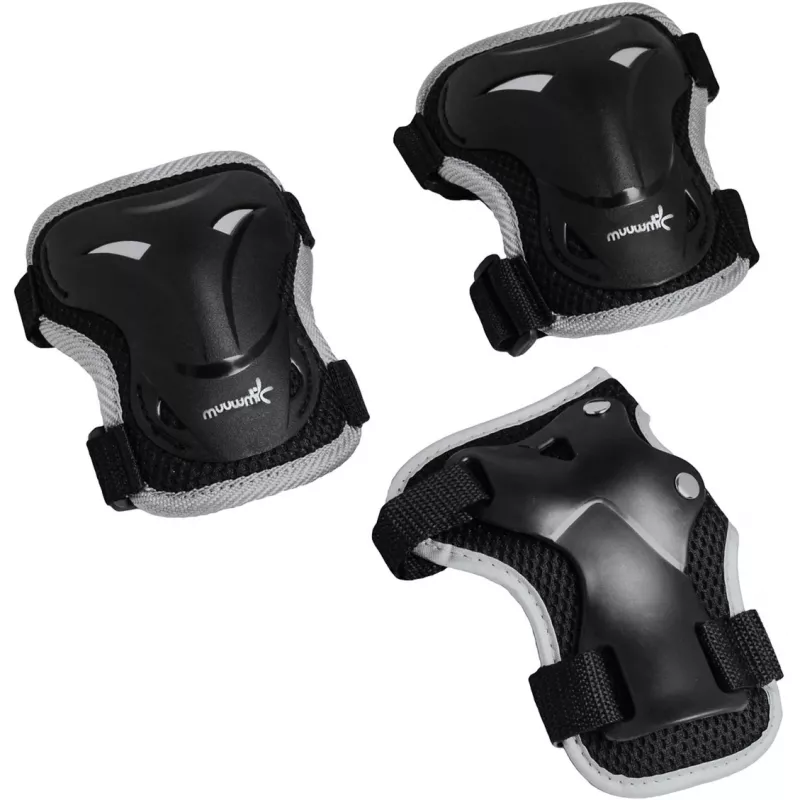 Patines en línea Muuwmi 682 talla ajustable 33–36 verde/negro con set de protecciones