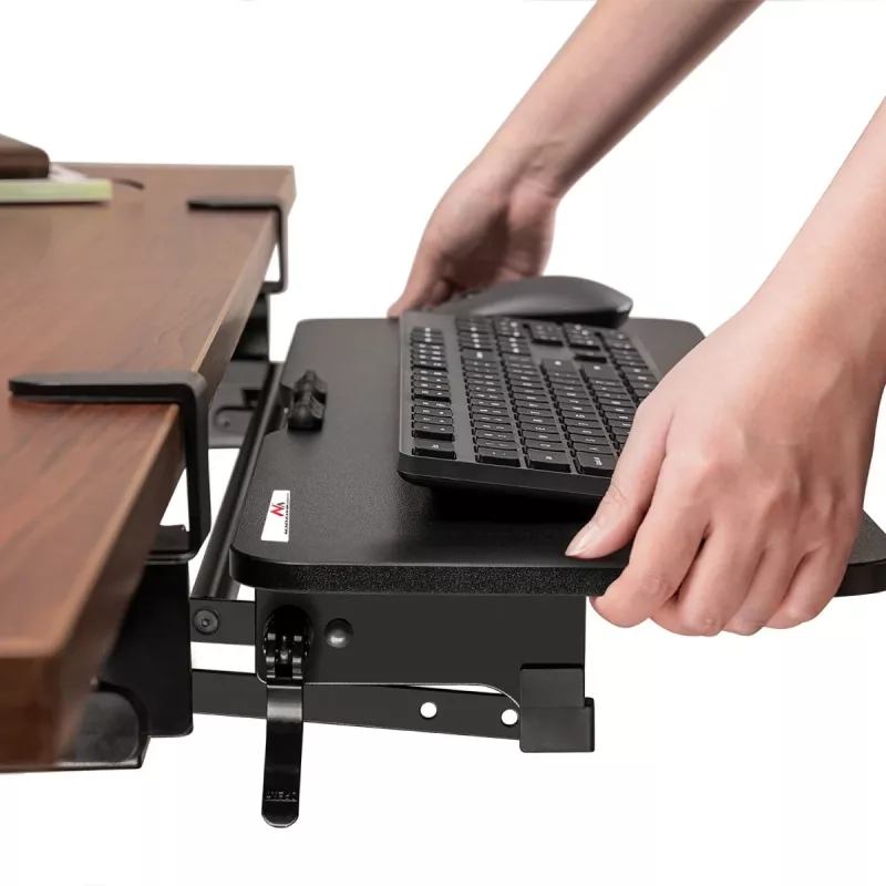 Soporte de teclado bajo escritorio Maclean, ajustable, máx. 5 kg, 67x24 cm, MC-462