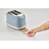 Tostadora Ariete 155 Design 2 rebanadas con cestas para sándwich, 6 niveles de tostado, 810 W, carcasa de acero inoxidable, bandeja recogemigas extraíble, azul pastel