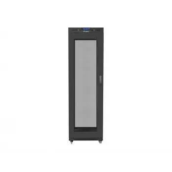Lanberg FF01-6842-23BL armario rack de suelo de 19" 42U 600x800x2127,5 mm, puerta de malla, LCD, 4 ventiladores, flat pack, 800 kg, IP20, cerradura, ruedas, negro