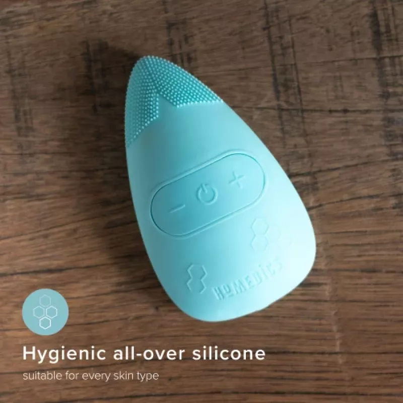 Cepillo de limpieza facial Homedics FAC-350-EUA Honeycomb Silicon, cabezal de silicona con celdas para una limpieza suave