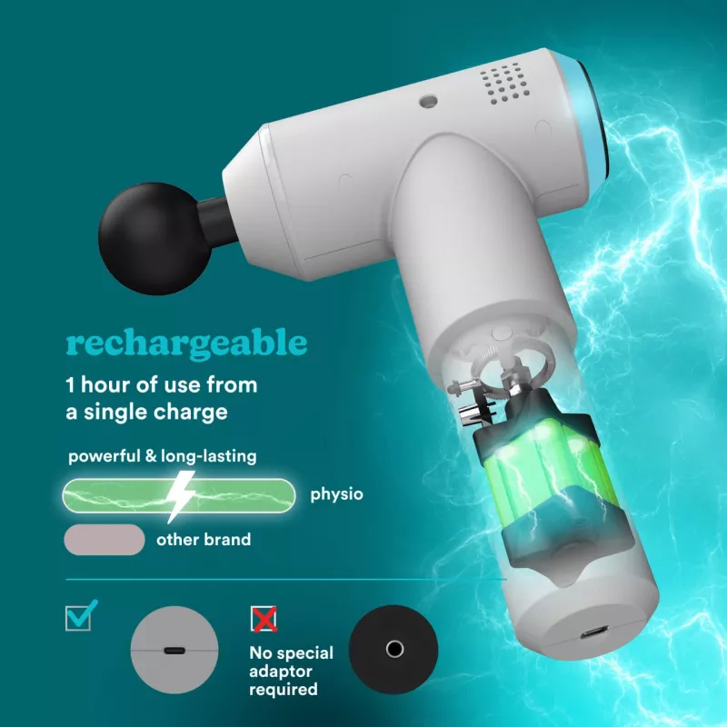 Pistola de masaje de percusión HoMedics PGM-150-EU — dispositivo portátil de terapia por percusión