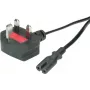 VALUE - Cable de alimentación - BS 1363 (macho) en ángulo a IEC 60320 C7 recto - AC 250 V - 2,5 A - 1,8 m - negro (19.99.2017)