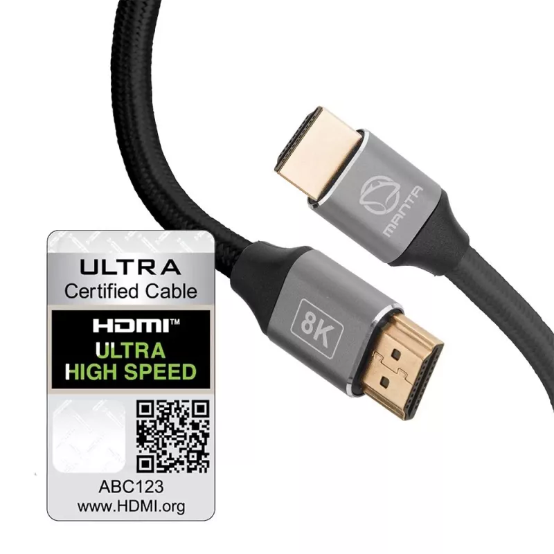 Cable HDMI MANTA HDMI-2MC 2 m, compatible con resoluciones de hasta 8K