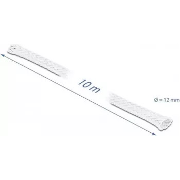 Funda trenzada DeLOCK 20804 10 m x 12 mm blanca