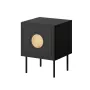 Set de mesitas de noche 2 uds. cama meble PALAZZO 44,5×40×59 cm negro y roble craft — 1 puerta, laminado mate, patas metálicas