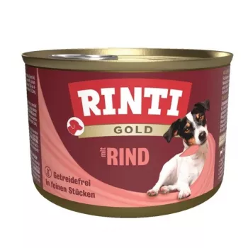 Comida húmeda para perros RINTI Gold Beef Adult 185 g — sin cereales, alimento completo sin gluten
