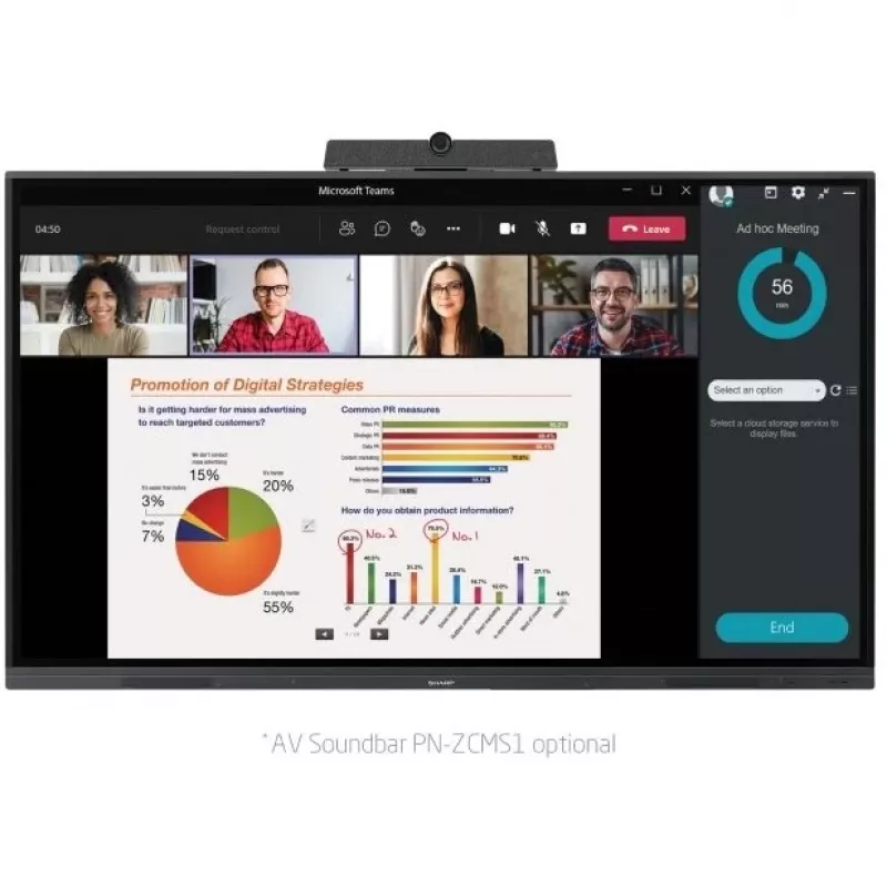Sharp PN-L752B pizarra interactiva 190,5 cm (75