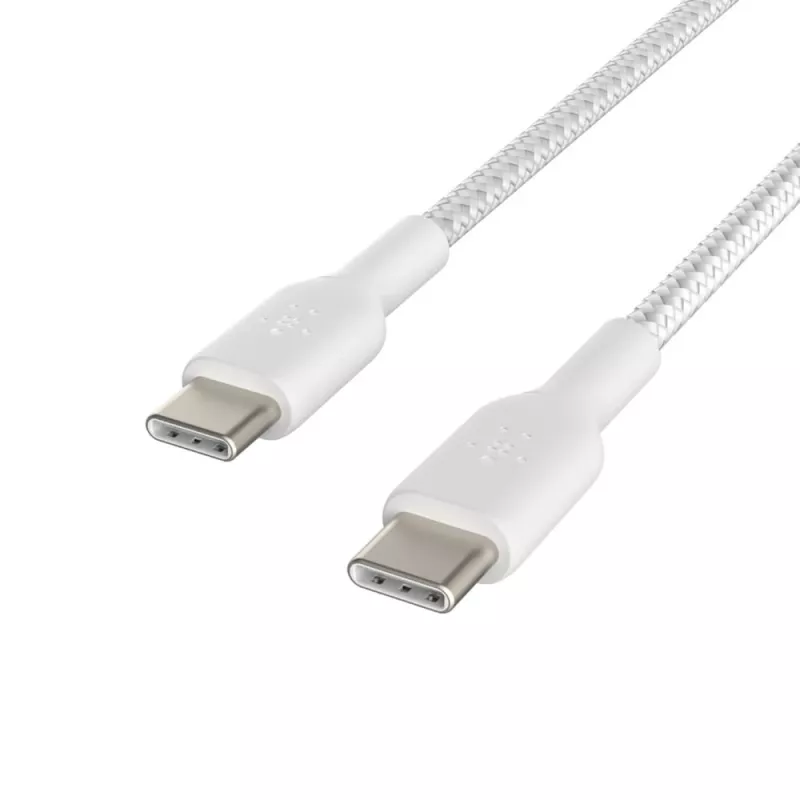 Cable trenzado USB-C a USB-C 1 m blanco