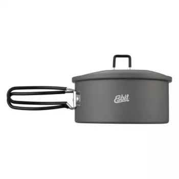 Menaje de camping ESBIT PT1100HA – olla de aluminio 1,1 L, Ø14,8 cm, 227 g, negra