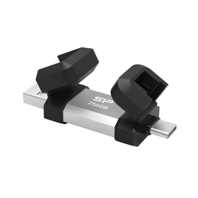 Memoria USB Silicon Power 256 GB USB Type-A / USB Type-C, USB 3.2 Gen 1, tapa de aluminio‑goma