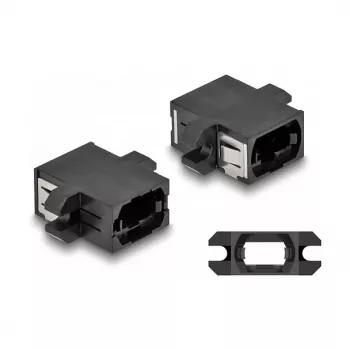 DeLOCK acoplador de fibra óptica MPO conector hembra a conector hembra MPO negro