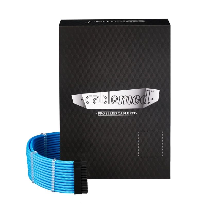 CableMod RT-Series PRO ModMesh Kit de cables duales 12VHPWR para ASUS/Seasonic, azul claro