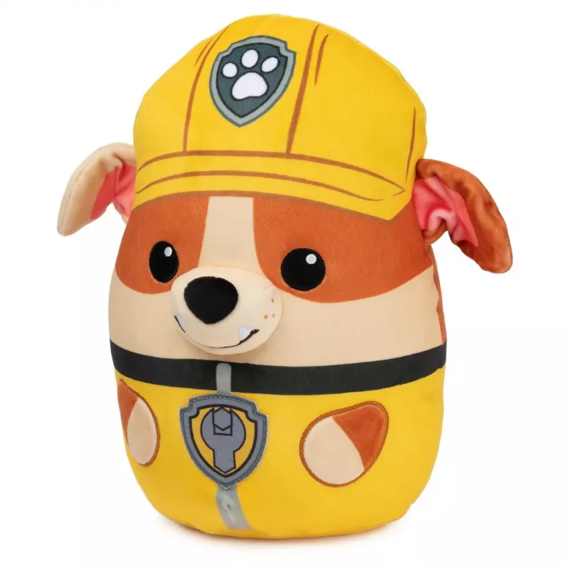 Peluche PAW Patrol Rubble Squish, juguete oficial de la popular serie de dibujos animados, peluche suave para niños a partir de 1 año, 30 cm
