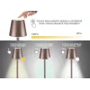 Lámpara de mesa recargable Beper P201UTP103, interruptor táctil, 2 W