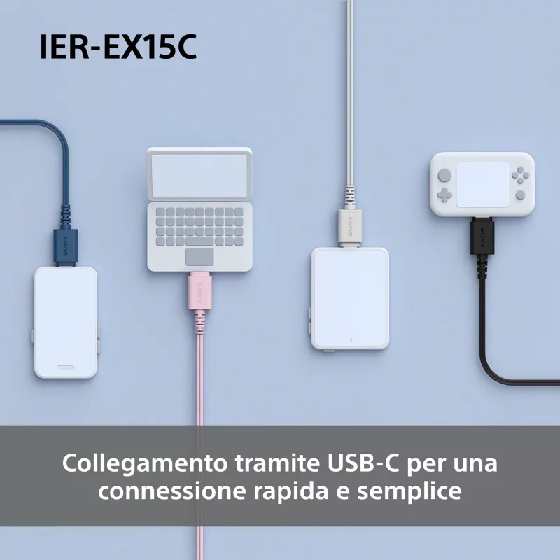 Sony IER-EX15C Auricular Cableado In-Ear Llamadas/Música USB Type-C Rosa