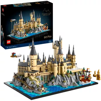 LEGO 76419 Castillo de Hogwarts y terrenos de Harry Potter, gran set para adultos con escenarios icónicos: Gran Comedor, Cámara de los Secretos y más, San Valentín