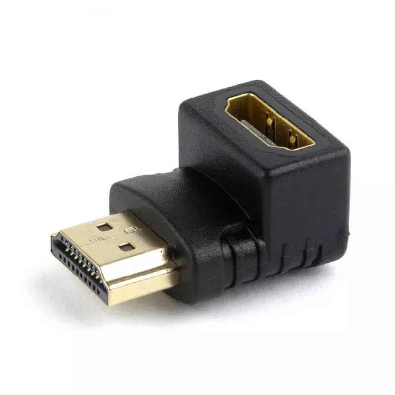 Adaptador HDMI GEMBIRD A-HDMI90-FML, HDMI a HDMI, adaptador en ángulo recto de 90°, negro