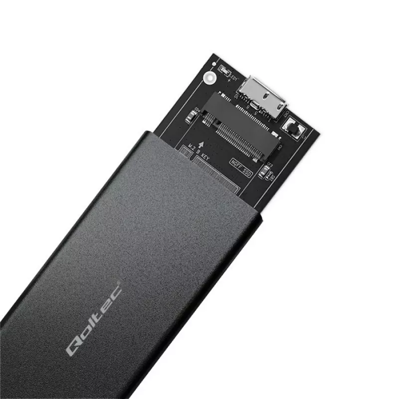 Carcasa para SSD M.2 SATA QOLTEC 51854 USB 3.0 sin herramientas