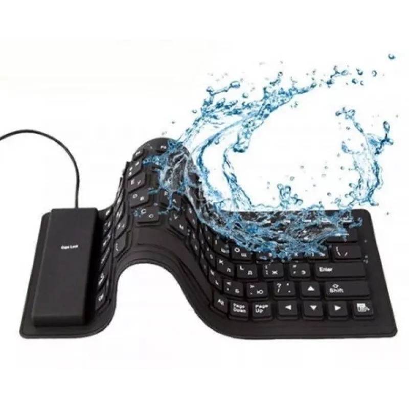 Teclado de silicona USB+PS/2 negro