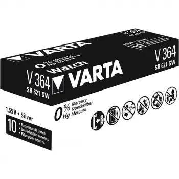 Pila óxido de plata, pila de botón, 364, 1,55V (00364 101 111)