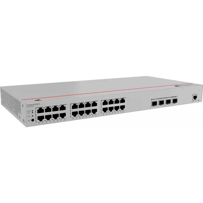 Switch HUAWEI S220-24P4X — 24 x Gigabit (10/100/1000) RJ-45, 4 x SFP+, PoE, 1U gris