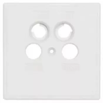Axing SZU 2-03 placa de cubierta para tomas de antena TV/R/Data, 80 x 80 mm, blanco
