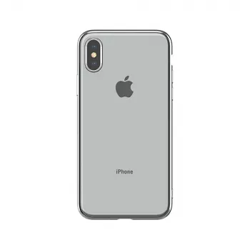 Funda blanda Devia para iPhone XS Max – TPU, plata, funda protectora slim